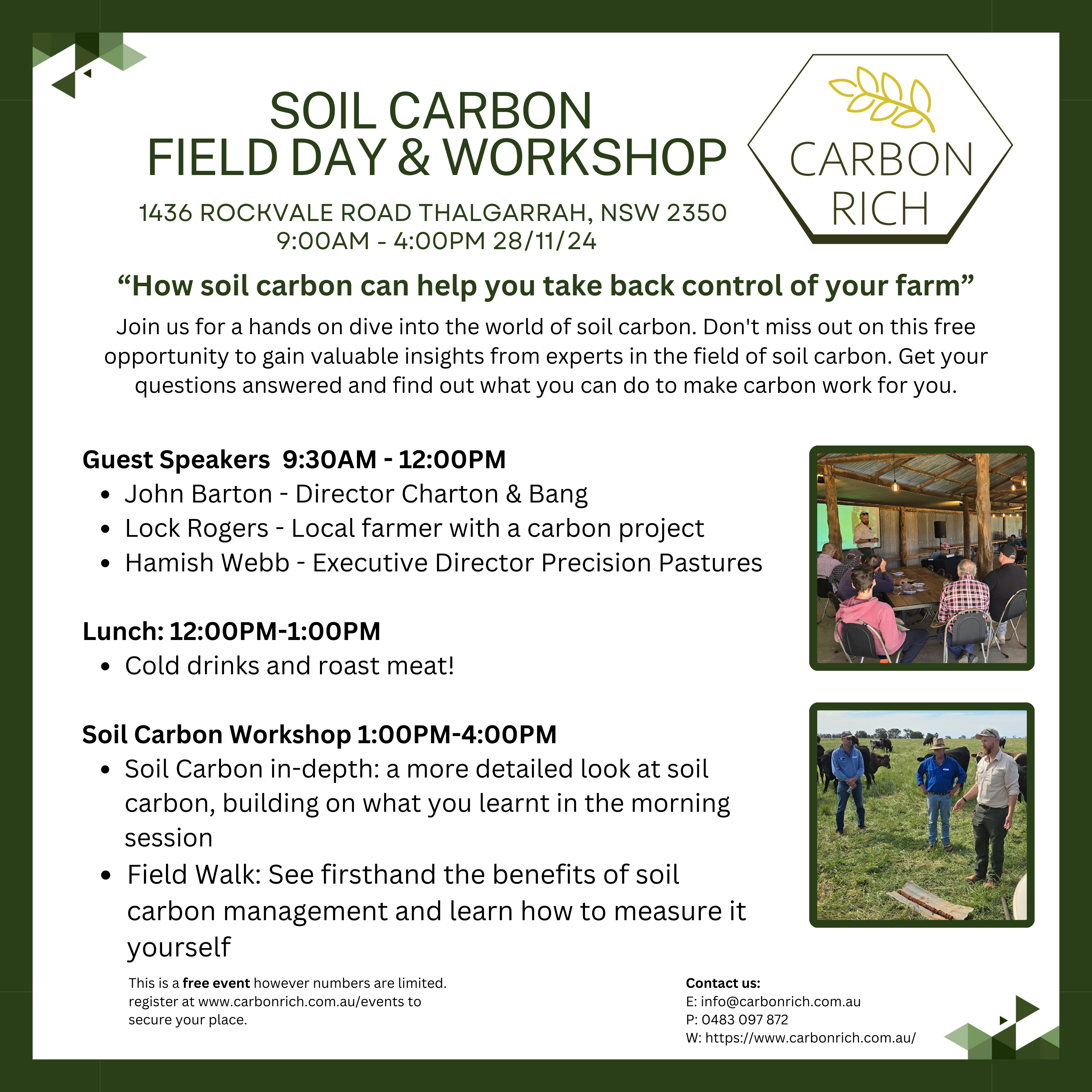 Carbon Rich Field Day Workshop 28th Nov First Post 1